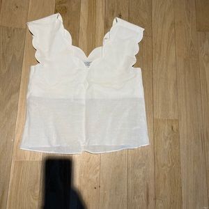 Paris Atelier - And Other Stories - 4 White Scalloped Linen Sleeveless Top